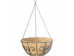 Hot Siena Garden Swirl J58086 #####Hängeampel Stål, Kokos Sort, Natur Trädgårdskorgar