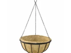 Clearance Siena Garden Wrought J58085 #####Hängeampel Stål, Kokos Sort, Natur Trädgårdskorgar