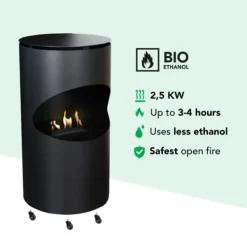 Clearance Silo mobil bio-etanol öppen spis - rund öppen spis - fristående öppen spis - humör öppen spis - 2 KW värme Öppna Spisar