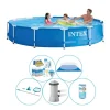Simbassäng Combi Deal - 6-delad - Intex metallram Rund 366x76 cm