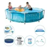 Discount Simbassäng med tillbehör - Intex metallram Rund strandsida 305x76 cm Pooler