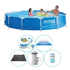 Simbassäng Plus Tillbehör - 6-delad - Intex Metallram Rund 366x76 cm Pooler
