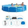 Simbassäng Super Deal - 8-delad - Intex Metallram Rund 366x76 cm Pooler
