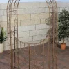 New Sina Antique Brown Metal Rose Arch with Lockable Gate - 235cm Height Valvbågar, Spaljéer, Bersåer & Pergolor