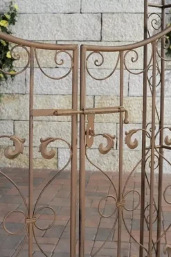 New Sina Antique Brown Metal Rose Arch with Lockable Gate - 235cm Height Valvbågar, Spaljéer, Bersåer & Pergolor