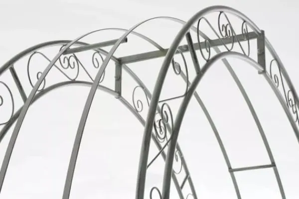 Sina Rose Arch with Gate - Antique Green Metal Garden Trellis for Climbing Plants, Durable and Easy Assembly