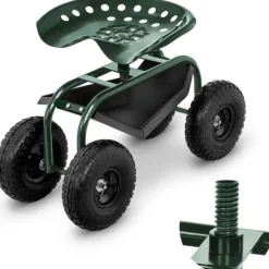 Sits på hjul för trädgårdsarbete plocka jordgubbar med en hylla upp till 150 kg, grön Stöd Med Hjul, Säten & Knäskydd För Trädgårdsskötsel