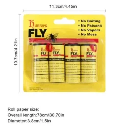 Clearance Skadedjursfälla, kraftfull flugfälla, 4 rullar, sticky board, flugfälla, mördare, limstift - 4 rullar[A58] Flugsmällor