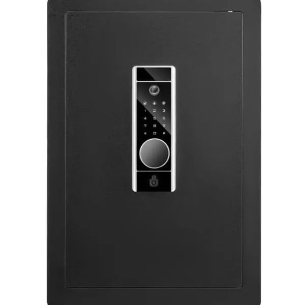 Best Säker, 2,2 kubikfot Hemsäker, stålskåp med fingeravtryck, digital knappsats, 2 nycklar. Brandsäker för kontanter och värdesaker. Kassaskåp