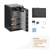 Säkerhetsbox, Fingeravtryckslås, Dubbelt Larm System,2-vägs åtkomst 4CU.FT