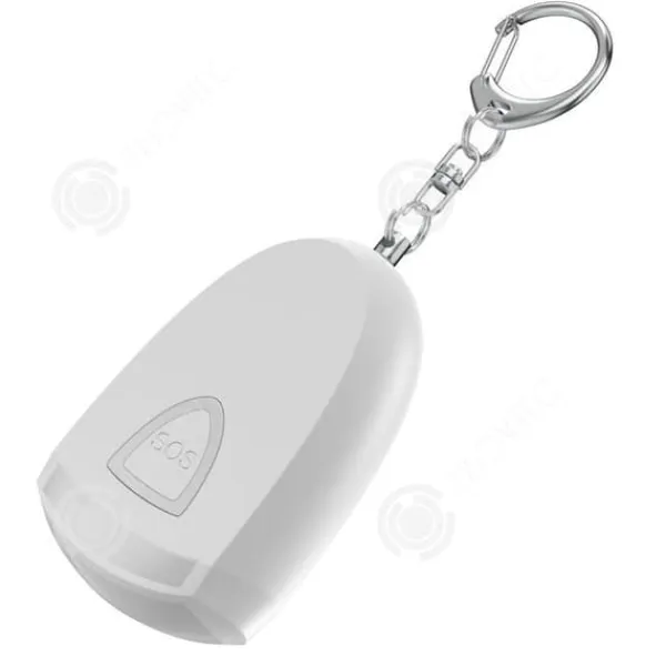 säkerhetshus personlig larm 130 dB hög volym LED-lampa nyckelring utomhus larm nyckelring