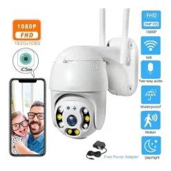 Säkerhetskamera med 355° vinkel, IP och Wifi 1080P nattsyn