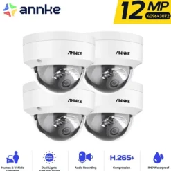 New Säkerhetskamera, 12MP högupplösning, dubbel-ljus nattseende,12MP Kuppel Säkerhetsmonitorer & Videokameror