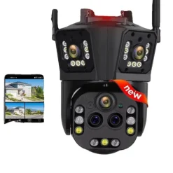 Säkerhetskamera, 20MP upplösning, 360 graders smart spårning, 1 st kamera utan kort