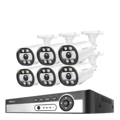 Säkerhetskamerasystem, AI-ansiktsigenkänning, färgnattsyn,8CH NVR 6ST KAMERA 5MP, 1T