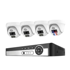 Säkerhetskamerasystem, 4K-upplösning, AI-ansiktsigenkänning,8CH NVR 4 KAM 5MP, Ingen Säkerhetsmonitorer & Videokameror