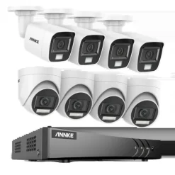 Säkerhetskamerasystem, 5MP högupplöst, 8CH DVR med nattseende,8CH DVR 8Pcs Kit-c, Ingen