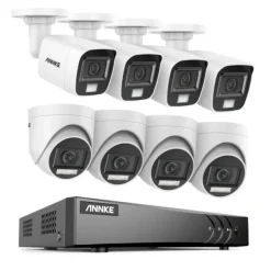 Säkerhetskamerasystem, 5MP högupplöst, 8CH DVR med nattseende,8CH DVR 8Pcs Kit-c, Ingen