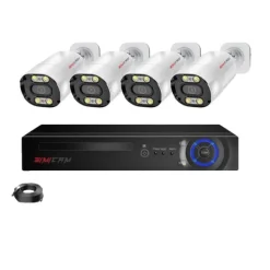 Hot Säkerhetskamerasystem, 8MP upplösning, tvåvägsljud,8CH 4St 4K, 2T Säkerhetsmonitorer & Videokameror