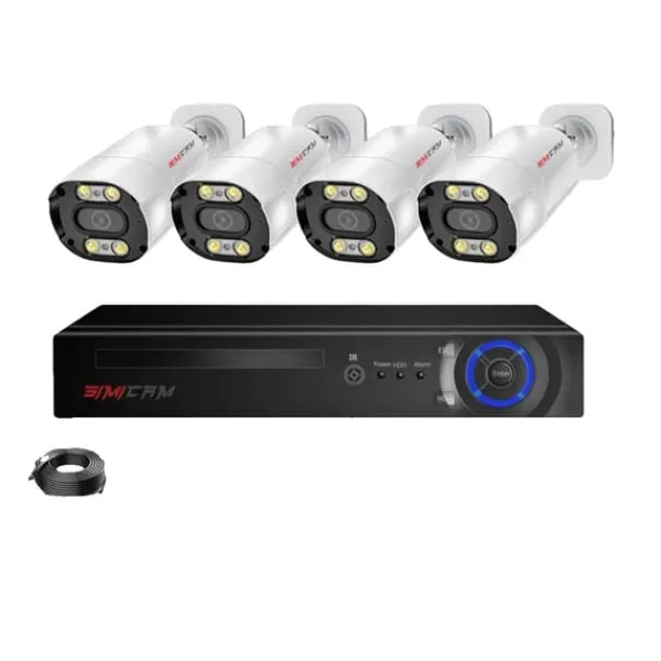 Hot Säkerhetskamerasystem, 8MP upplösning, tvåvägsljud,8CH 4St 4K, 2T Säkerhetsmonitorer & Videokameror