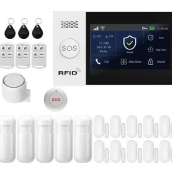 Säkerhetslarmssystem, Smarta Hemintegration, Appkontroll,4G WiFi Kit F, EU-plugg