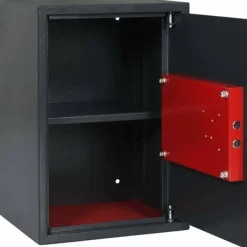 Säkerhetslåda med Nyckellås - Hållbar Stålbox | Färg: Grå | Storlek: 31x35x50 cm