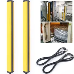 Säkerhetsljusgardinsensorbrytare, 10 strålar täckning, hållbar aluminiumlegering, skydd för flera områden