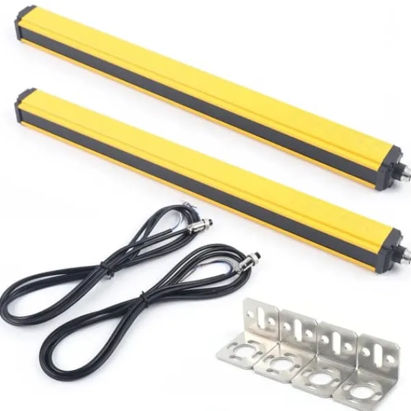 New Säkerhetsljusridå - Sensorbrytare - 10 strålar - Detektionsavstånd 3 m - Utgång NPN/NC - Kabel 2,2 m (2 st) - Hus i aluminiumlegering - Gul Sensorer Till Säkerhetssystem