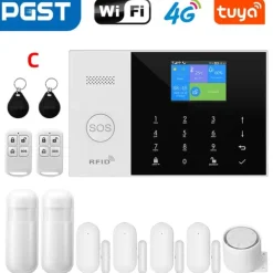 Säkerhetssensor, Trådlös Anslutning, Smarta Hem Integration,4G WiFi Kit C, EU Kontakt