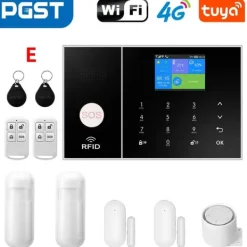 Säkerhetssystemkit, trådlös anslutning, smart hem-integration, dörr/fönster sensor,EU-plugg, 4G WiFi Kit B