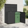 Hot Skjul för 2 soptunnor i konstrotting - Förvaringslösning | Färg: Svart | Storlek: 148x80x111 cm Skjul, Garage & Carports