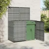vidaXL Skjul för 2 soptunnor konstrotting antracit 148x77x111 cm