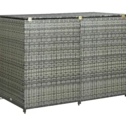 vidaXL Skjul för 2 soptunnor konstrotting antracit 148x77x111 cm