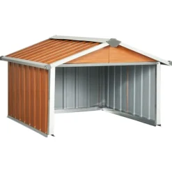 vidaXL Skjul för robotgräsklippare 92x97x63 cm galvaniserat stål brun