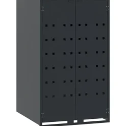 Skjul för sopkärl 6 platser - Hållbar stål med gasfjäderlock | Färg: Antracit | Storlek: 414x79x117 cm Skjul, Garage & Carports