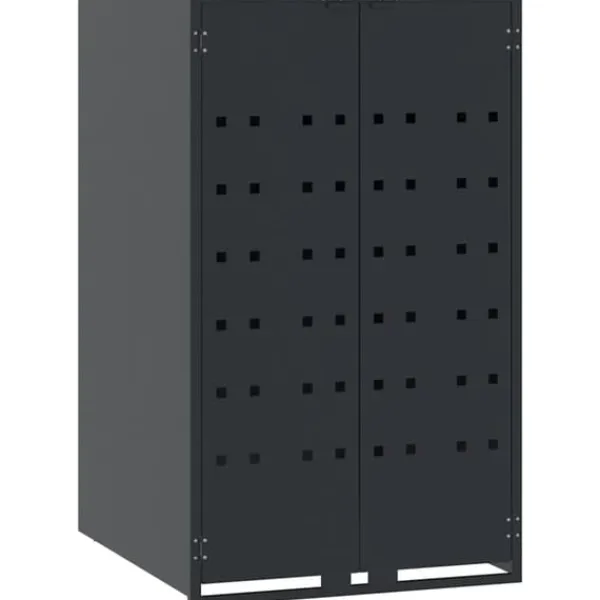Skjul för sopkärl 6 platser - Hållbar stål med gasfjäderlock | Färg: Antracit | Storlek: 414x79x117 cm Skjul, Garage & Carports
