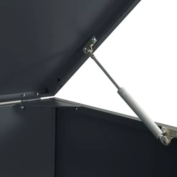Skjul för sopkärl 6 platser - Hållbar stål med gasfjäderlock | Färg: Antracit | Storlek: 414x79x117 cm Skjul, Garage & Carports