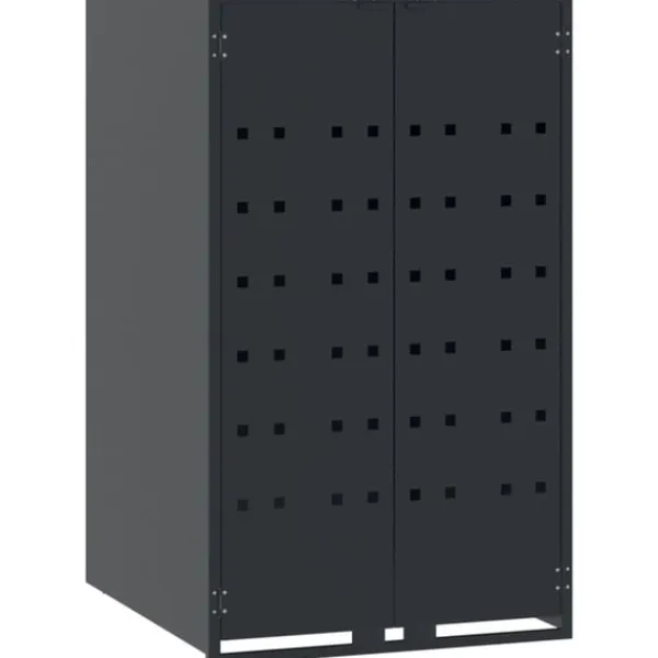 vidaXL Skjul för sopkärl för 4 platser antracit 276x79x117 cm stål