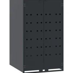 vidaXL Skjul för sopkärl för 6 platser antracit 414x79x117 cm stål