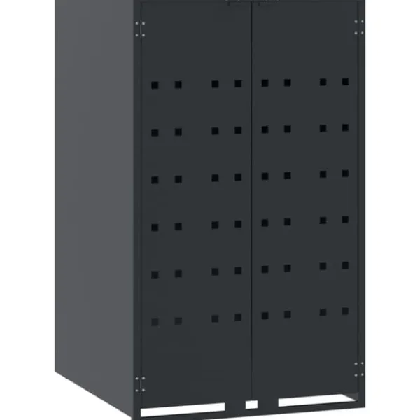 vidaXL Skjul för sopkärl för 6 platser antracit 414x79x117 cm stål