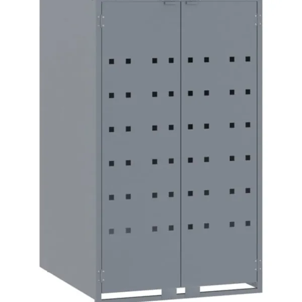 Clearance Skjul för sopkärl för 5 platser grå 345x79x117 cm stål Skjul, Garage & Carports