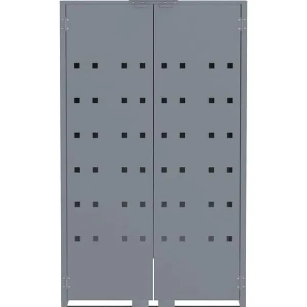 Skjul för sopkärl för 2 platser - Förvaring i stål | Färg: Grå | Storlek: 138x79x117 cm