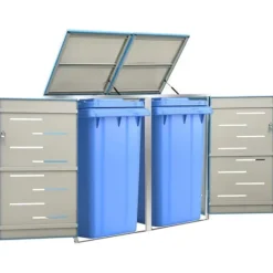 Hot Skjul för sopkärl i rostfritt stål | Storlek: 138x77,5x112,5 cm Skjul, Garage & Carports