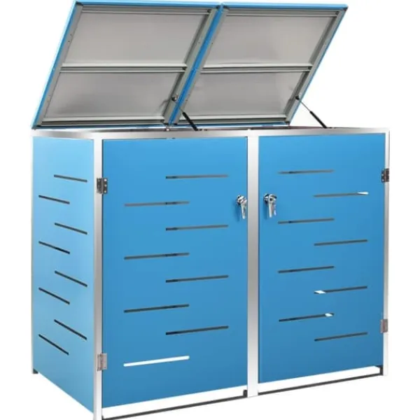 Hot Skjul för sopkärl i rostfritt stål | Storlek: 138x77,5x112,5 cm Skjul, Garage & Carports