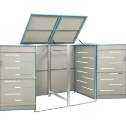 Hot Skjul för sopkärl i rostfritt stål | Storlek: 138x77,5x112,5 cm Skjul, Garage & Carports
