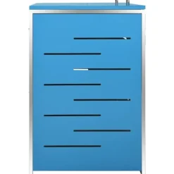 Hot Skjul för sopkärl i rostfritt stål | Storlek: 138x77,5x112,5 cm Skjul, Garage & Carports
