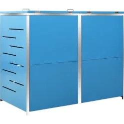 Hot Skjul för sopkärl i rostfritt stål | Storlek: 138x77,5x112,5 cm Skjul, Garage & Carports