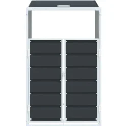 Discount Skjul för sopkärl i stål - Hållbar och elegant lösning för trädgården | Färg: Antracit | Storlek: 72x81x115 cm Skjul, Garage & Carports