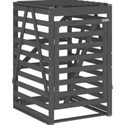 vidaXL Skjul för sopkärl 84x90x128,5 cm grå massiv furu
