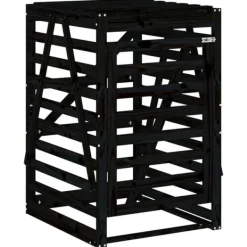 Online Skjul för sopkärl 84x90x128,5 cm svart massiv furu Kompostering